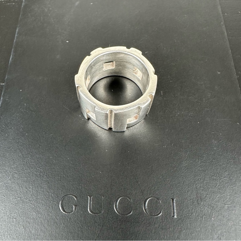 GUCCI Silver 925 Ring size 8.5 unisex - Picture 5 of 7